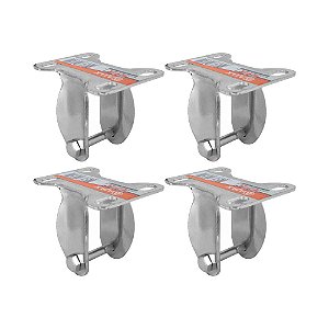 KIT 4 UN SUPORTE GARFO FIXO 2 POL PARA RODÍZIO