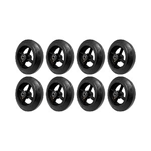 KIT 8 UN RODA BORRACHA MOLDADA 8 POL 250KG P/ RODÍZIO