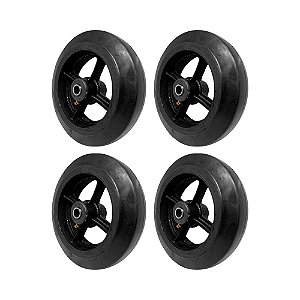 KIT 4 UN RODA BORRACHA MOLDADA 8 POL 250KG P/ RODÍZIO