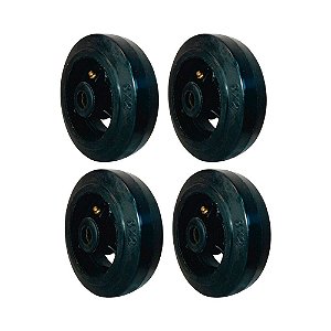 KIT 4 UN RODA BORRACHA MOLDADA 6 POL 220KG P/ RODÍZIO