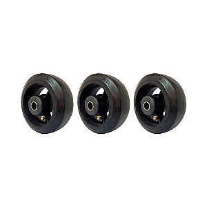 KIT 3 UN RODA BORRACHA MOLDADA 5 POL 180KG PARA RODÍZIO