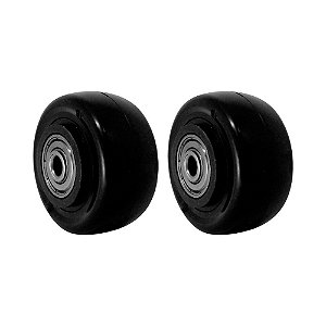 KIT 2 UN RODA PVC PRETO 2 POL 50KG PARA RODÍZIO