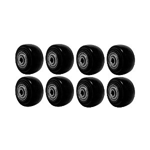 KIT 8 UN RODA PVC PRETO 1.5/8 POL 40KG P/ RODÍZIO