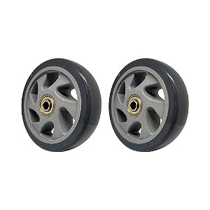 KIT 2 UN RODA PVC CINZA 5 POL 110KG PARA RODÍZIO