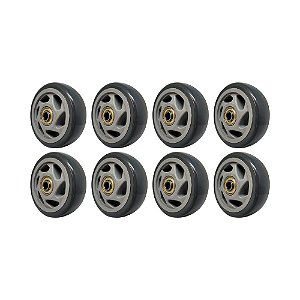 KIT 8 UN RODA PVC CINZA 4 POL 100KG P/ RODÍZIO