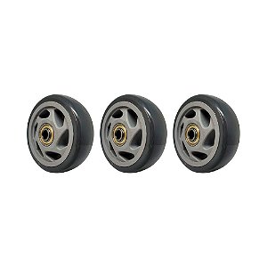 KIT 3 UN RODA PVC CINZA 4 POL 100KG PARA RODÍZIO