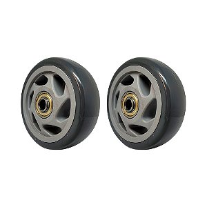 KIT 2 UN RODA PVC CINZA 4 POL 100KG PARA RODÍZIO