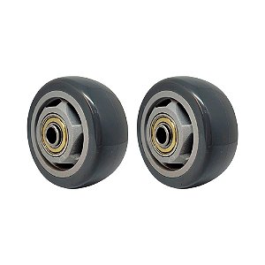 KIT 2 UN RODA PVC CINZA 3 POL 80KG P/ RODÍZIO