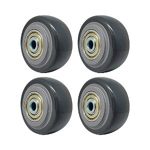 KIT 4 UN RODA PVC CINZA 2 POL 50KG PARA RODÍZIO
