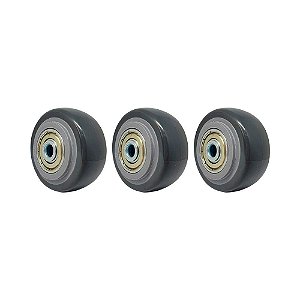 KIT 2 UN RODA PVC CINZA 2 POL 50KG PARA RODÍZIO