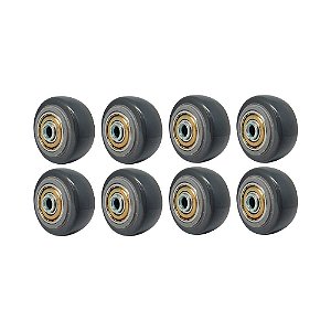 KIT 8 UN RODA PVC CINZA 1.5/8 POL 40KG P/ RODÍZIO