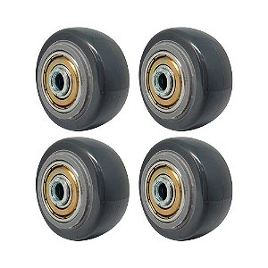 KIT 4 UN RODA PVC CINZA 1.5/8 POL 40KG PARA RODÍZIO