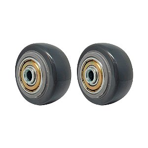 KIT 2 UN RODA PVC CINZA 1.5/8 POL 40KG PARA RODÍZIO