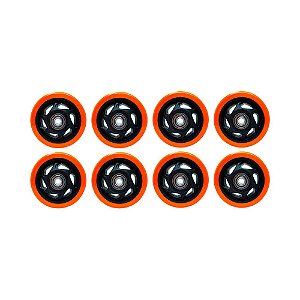 KIT 8 UN RODA PVC LARANJA 5 POL 110KG P/ RODÍZIO