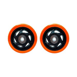KIT 2 UN RODA PVC LARANJA 4 POL 100KG PARA RODÍZIO