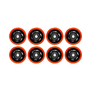 KIT 8 UN RODA PVC LARANJA 3 POL 80KG P/ RODÍZIO