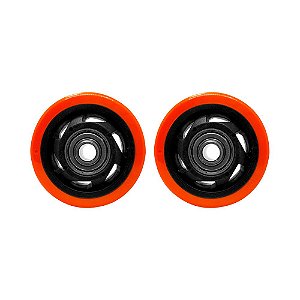 KIT 2 UN RODA PVC LARANJA 3 POL 80KG PARA RODÍZIO
