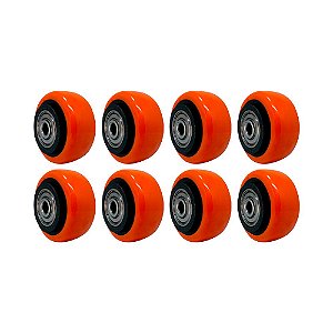 KIT 8 UN RODA PVC LARANJA 2 POL 50KG P/ RODÍZIO