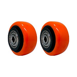 KIT 2 UN RODA PVC LARANJA 2 POL 50KG PARA RODÍZIO