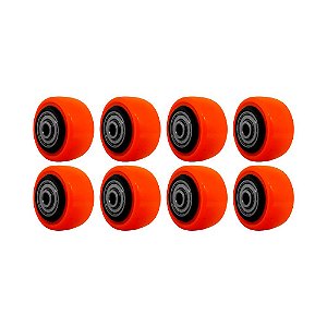 KIT 8 UN RODA PVC LARANJA 1.5/8 POL 40KG P/ RODÍZIO
