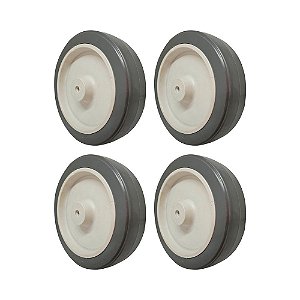 KIT 4 UN RODA BORRACHA TERMOPLÁSTICA 6 POL 130KG P/ RODÍZIO