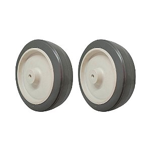 KIT 2 UN RODA BORRACHA TERMOPLÁSTICA 6 POL 130KG P/ RODÍZIO