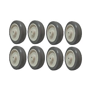KIT 8 UN RODA BORRACHA TERMOPLÁSTICA 5 POL 110KG P/ RODÍZIO