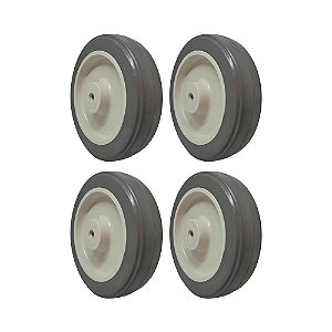 KIT 4 UN RODA BORRACHA TERMOPLÁSTICA 5 POL 110KG P/ RODÍZIO