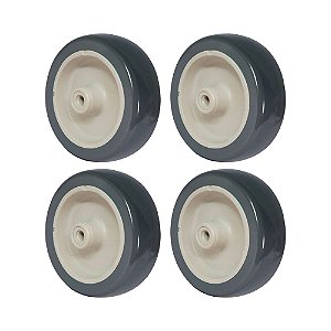 KIT 4 UN RODA BORRACHA TERMOPLÁSTICA 4 POL 90KG P/ RODÍZIO