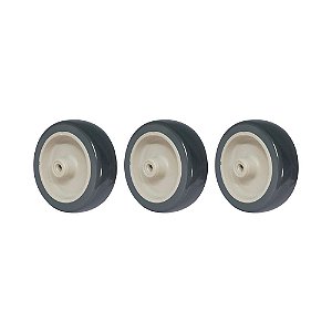KIT 3 UN RODA BORRACHA TERMOPLÁSTICA 4 POL 90KG PARA RODÍZIO