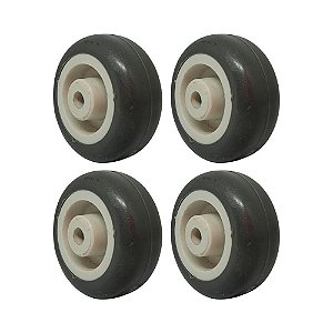KIT 4 UN RODA BORRACHA TERMOPLÁSTICA 2 POL 40KG P/ RODÍZIO