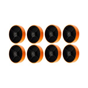 KIT 8 UN RODA POLIURETANO MOLDADO 82PU 8 POL 400KG P RODÍZIO