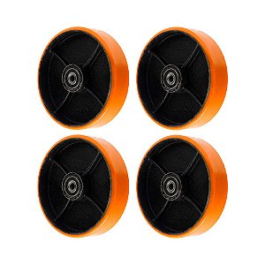 KIT 4 UN RODA POLIURETANO MOLDADO 82PU 8 POL 400KG PARA RODÍZIO