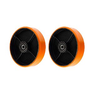 KIT 2 UN RODA POLIURETANO MOLDADO 82PU 8 POL 400KG PARA RODÍZIO