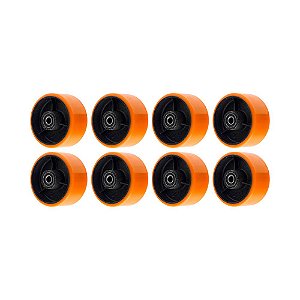 KIT 8 UN RODA POLIURETANO MOLDADO 62PU 6 POL 400KG P RODÍZIO