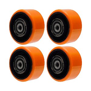 KIT 4 UN RODA POLIURETANO MOLDADO 52PU 5 POL 400KG PARA RODÍZIO