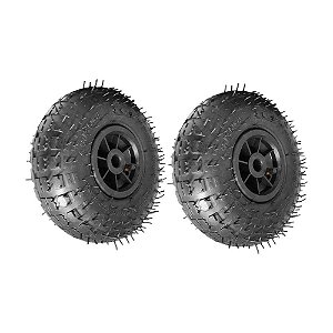 KIT 2 UN RODA PNEUM AJAX 3.50-4 4L PLÁSTICO FURO PASS 20MM