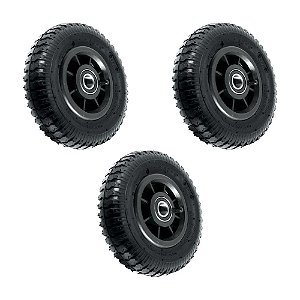 KIT 3 UN RODA PNEUM AJAX 2.50-4 4L PLÁSTICO ROL 20MM 3/4