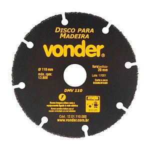 DISCO DE CORTE PARA MADEIRA 110MM DMV110 VONDER