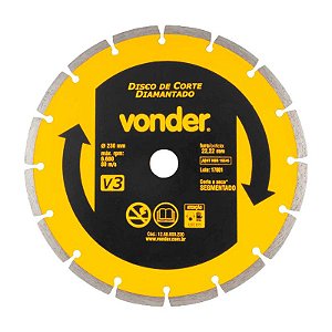 DISCO DE CORTE DIAMANTADO 230MM SEGMENTADO V3 VONDER