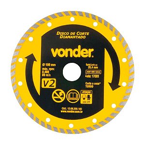 DISCO DE CORTE DIAMANTADO 180MM TURBO V2 VONDER