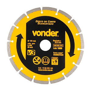 DISCO DE CORTE DIAMANTADO 180MM SEGMENTADO V3 VONDER
