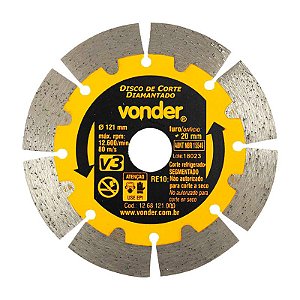 DISCO DE CORTE DIAMANTADO 121MM V3 SEGMENTADO VONDER