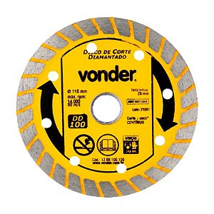DISCO DE CORTE DIAMANTADO 110MM DD200 SECO VONDER