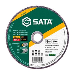 DISCO DE CORTE METAL/INOX 180MM X 1,6MM X 22,23MM SATA