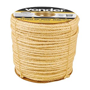 CORDA DE SISAL TORCIDA 8MM X 220M 3 PERNAS CARRETEL VONDER