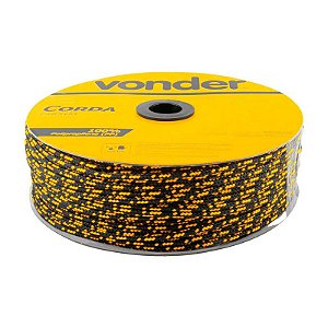 CORDA MULTIFILAMENTO TRANÇADA 5MMX250M PRETA/AMARELA VONDER