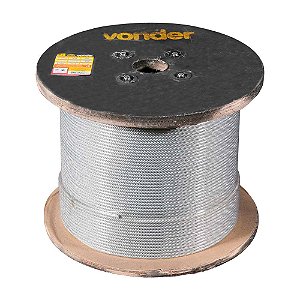 CABO DE AÇO VONDER PLASTIFICADO GALV. 6X19m 50M 3,97mm 5/37