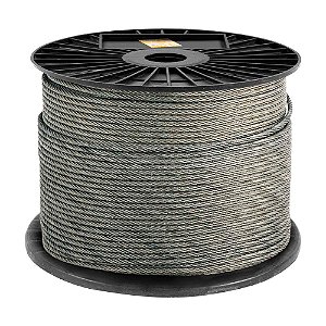 CABO DE AÇO VONDER FIBRA GALVANIZADO 6X19m 90M 3,18mm 1/8”