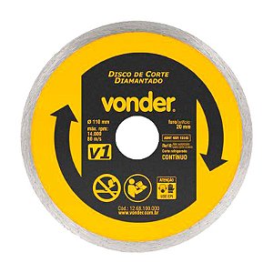 KIT 25 DISCO DE CORTE DIAMANTADO 110MM V1 FURO 20MM VONDER